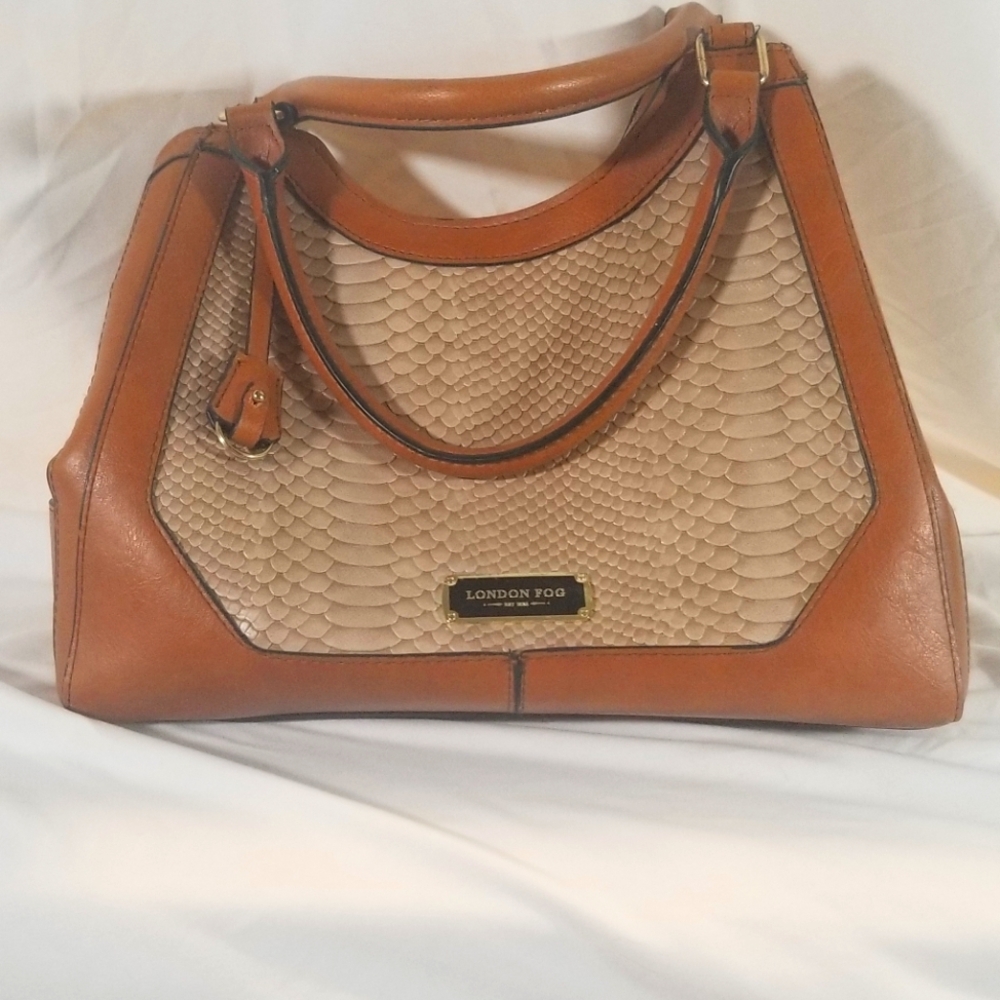 London Fog Brown and Cream Satchel
